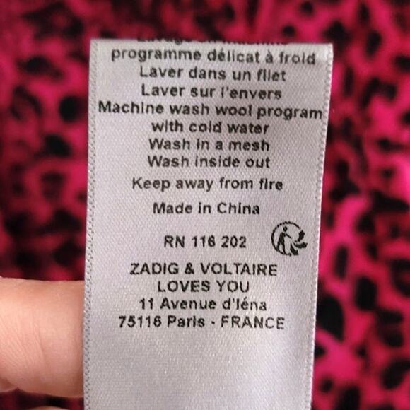 Zadig & Voltaire Reveal Leopard Print Faux Wrap Dress Pink Small NEW - Picture 8 of 13